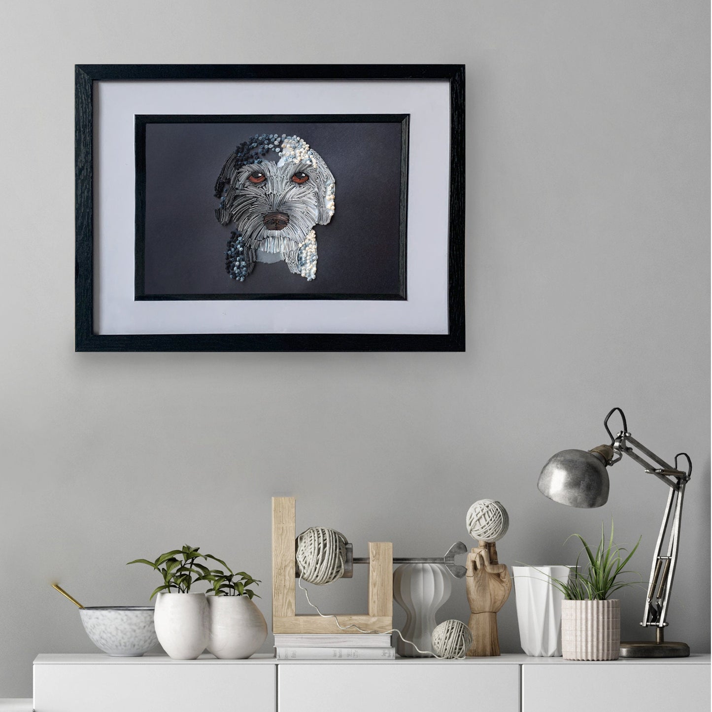 Labradoodle Paper Art Original