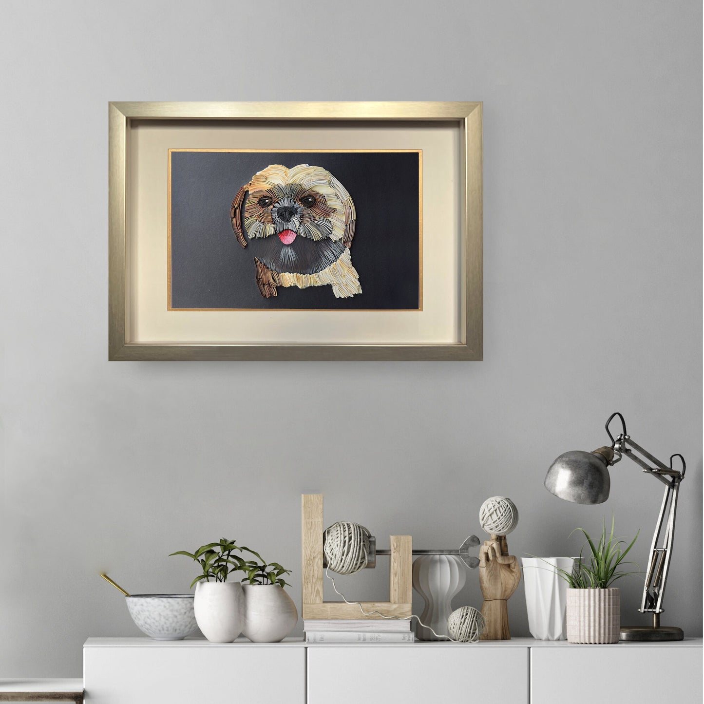 Shih Tzu Paper Art Original