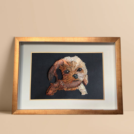 Toy Poodle Paper Art Original